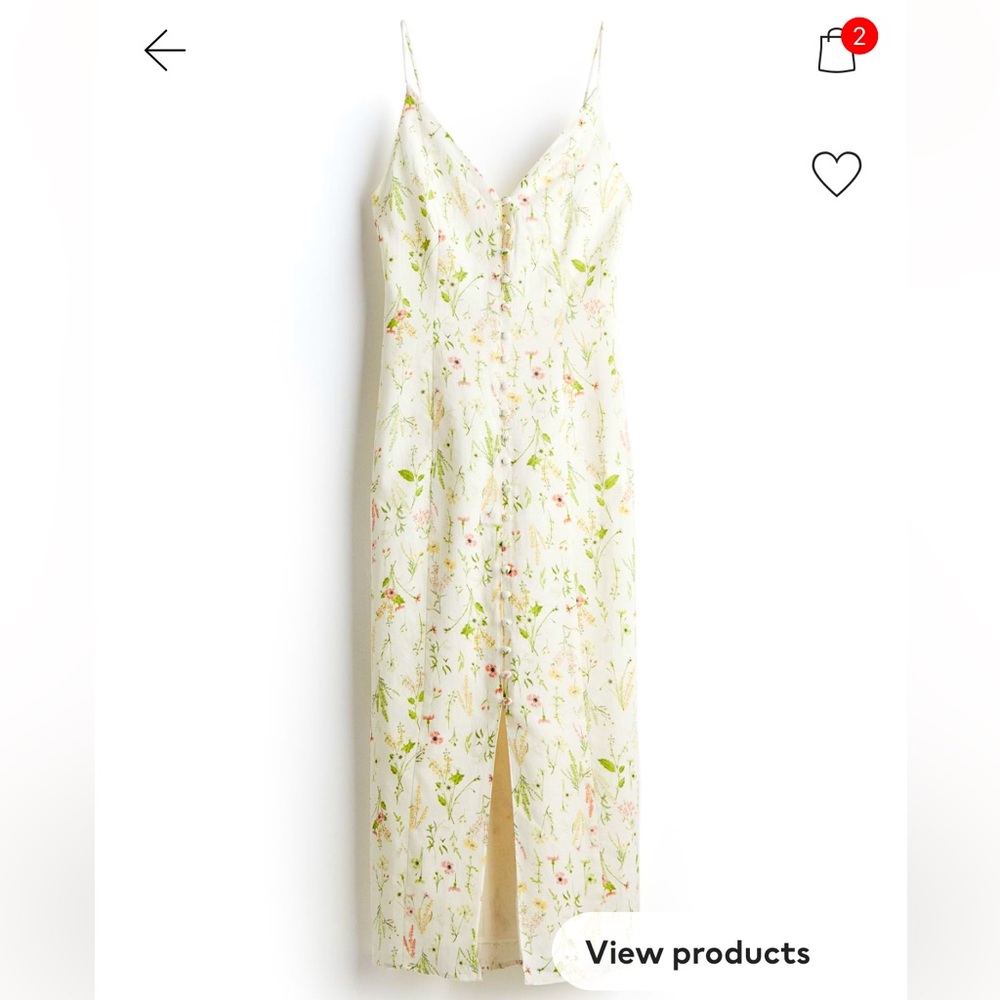 H&M linen blend flower dress